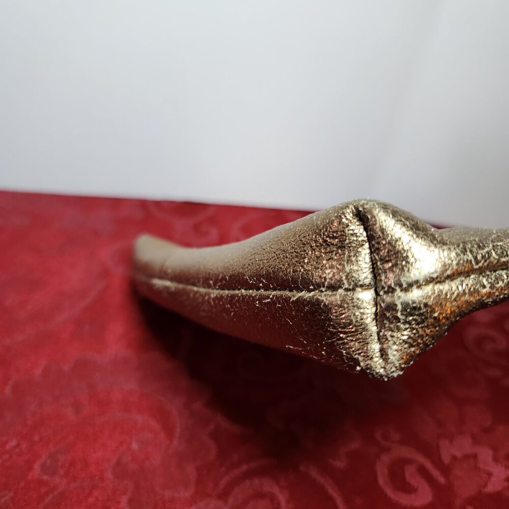 Hobo International Metallic Gold Zip Up Cosmetic Bag Clutch Wallet - Picture 4 of 8